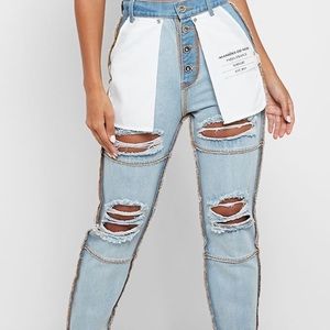 Inside out distressed jeans